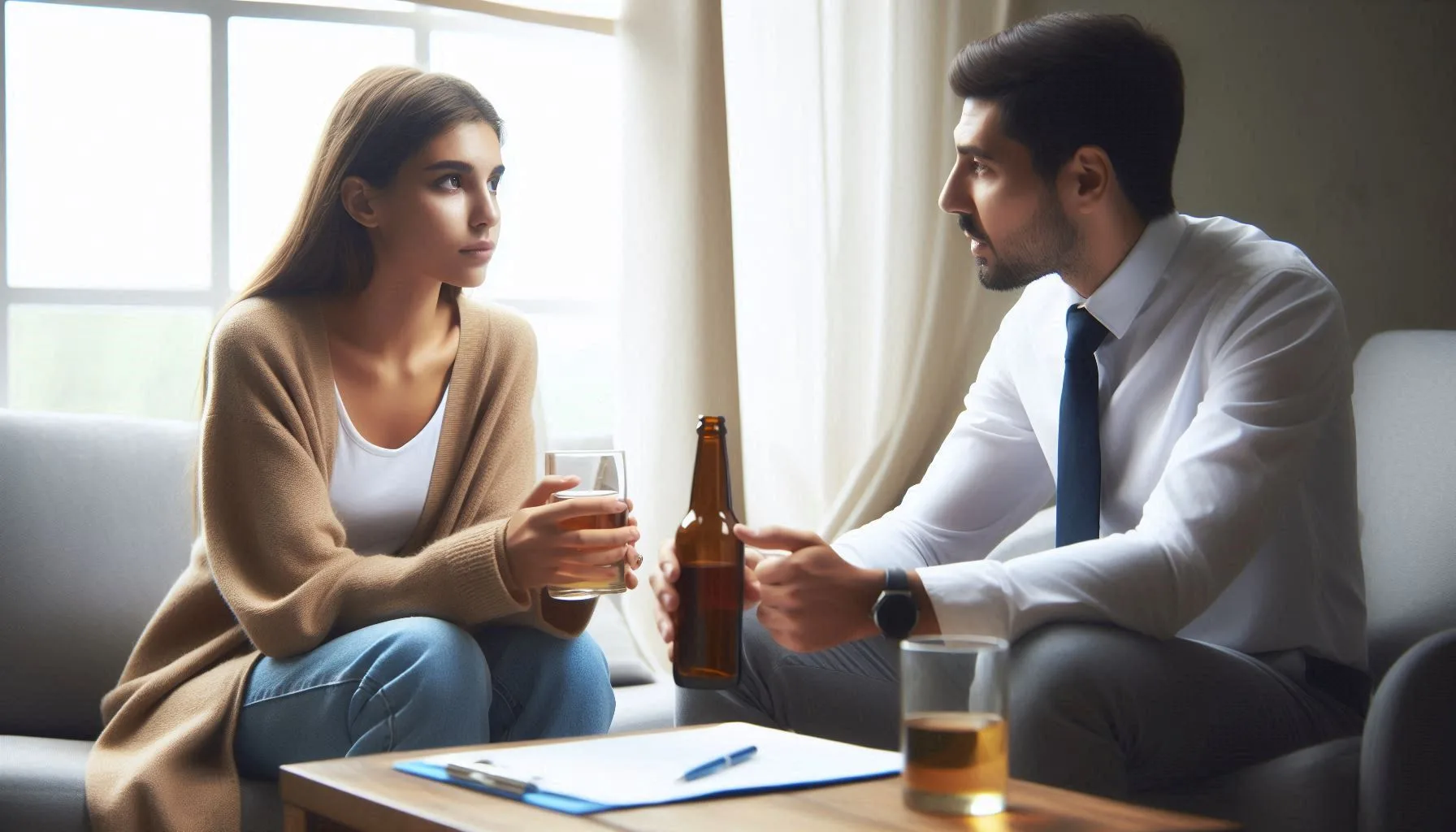 A woman engaging in a counseling session